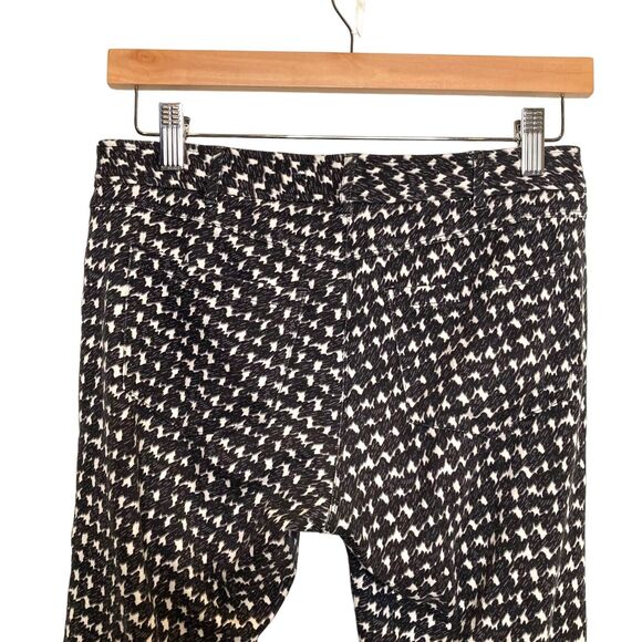 J. McLaughlin Becca Printed Pants Women’s Leggings Size 2 Black GEO Stretching - Picture 4 of 11